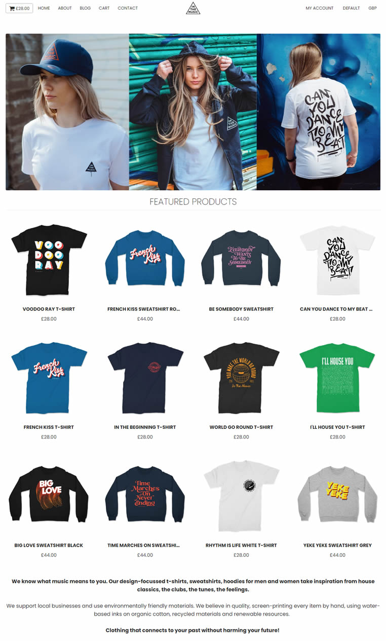 Ecommerce Theme 'In The Music'