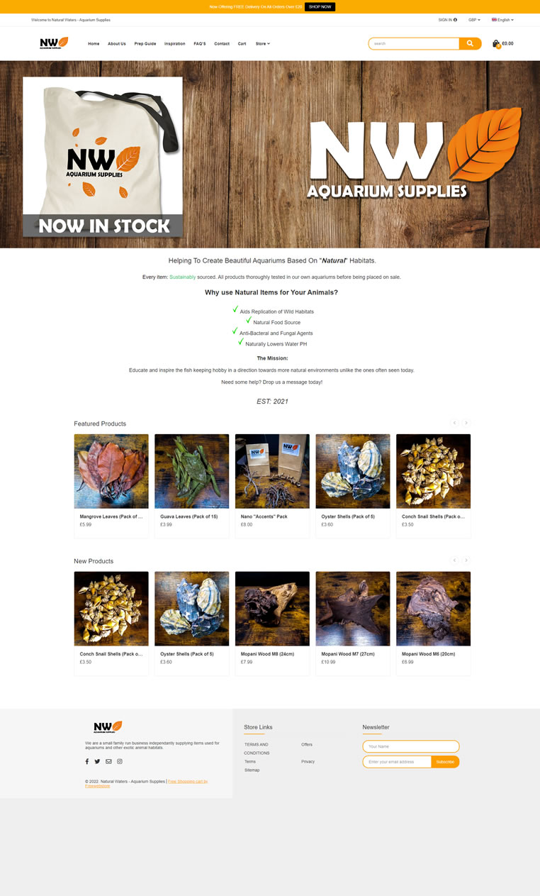 Ecommerce Theme 'Natural Waters'